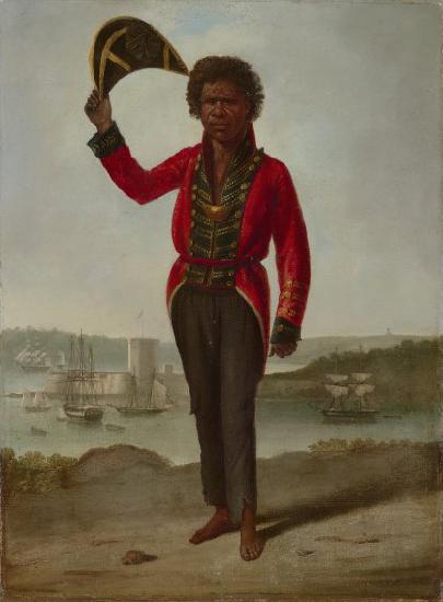 Augustus Earle Portrait of Bungaree, a native of New South Wales, with Fort Macquarie, Sydney Harbour, Germany oil painting art